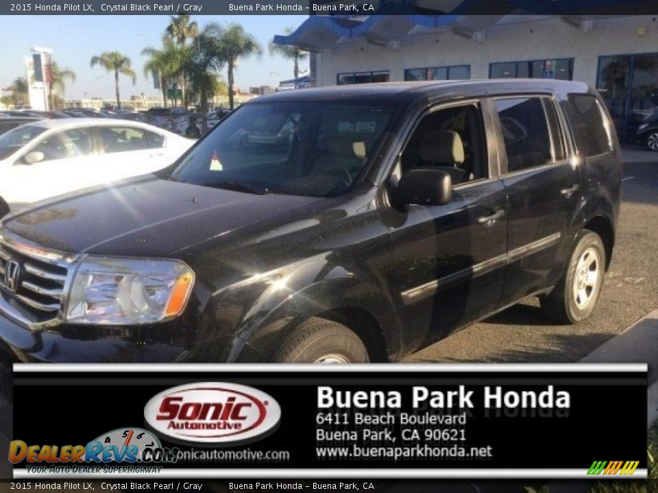 2015 Honda Pilot LX Crystal Black Pearl / Gray Photo #1