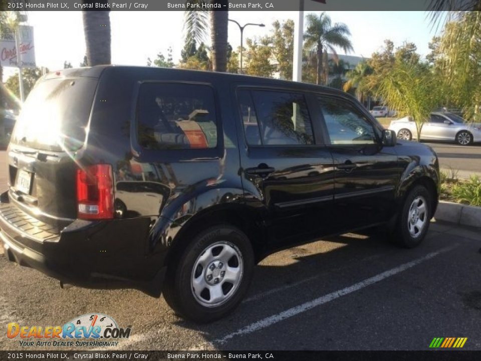 2015 Honda Pilot LX Crystal Black Pearl / Gray Photo #3