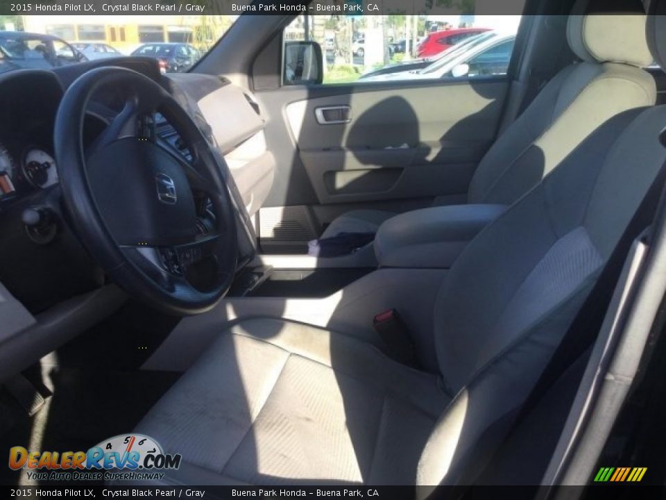 2015 Honda Pilot LX Crystal Black Pearl / Gray Photo #6