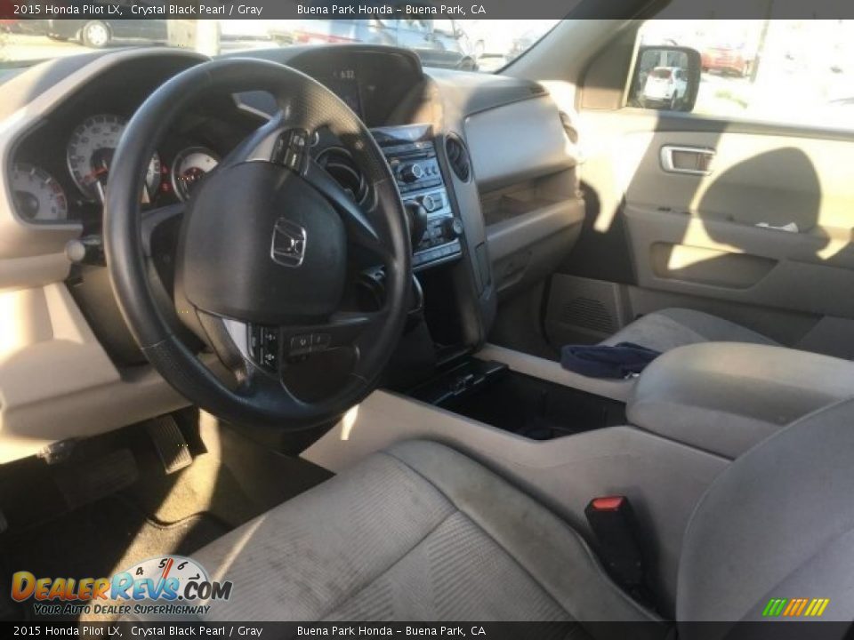 2015 Honda Pilot LX Crystal Black Pearl / Gray Photo #7