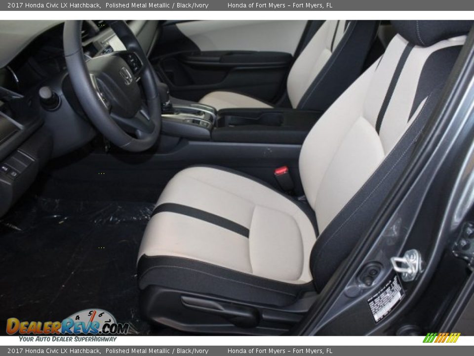 2017 Honda Civic LX Hatchback Polished Metal Metallic / Black/Ivory Photo #11