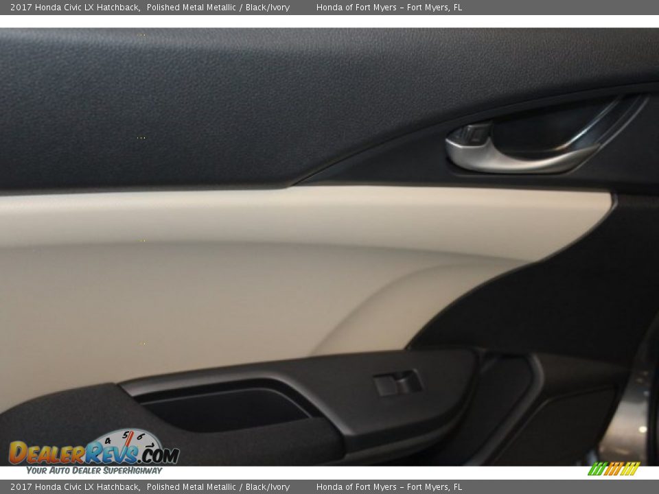 2017 Honda Civic LX Hatchback Polished Metal Metallic / Black/Ivory Photo #20