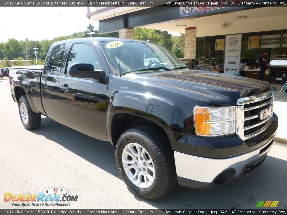 2012 GMC Sierra 1500 SL Extended Cab 4x4 Carbon Black Metallic / Dark Titanium Photo #3