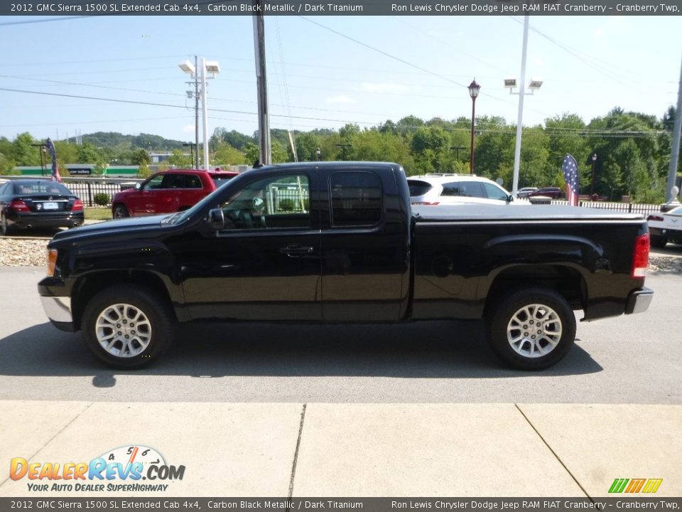 2012 GMC Sierra 1500 SL Extended Cab 4x4 Carbon Black Metallic / Dark Titanium Photo #6