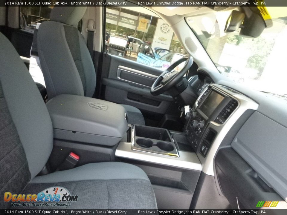 2014 Ram 1500 SLT Quad Cab 4x4 Bright White / Black/Diesel Gray Photo #12