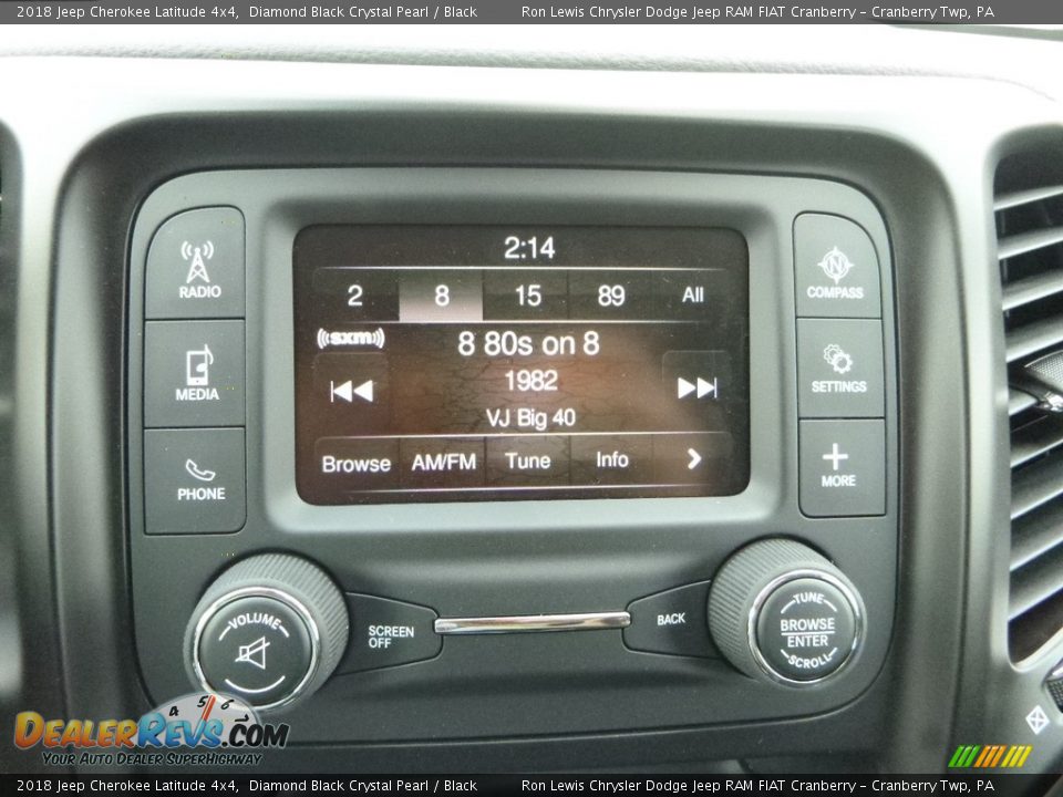2018 Jeep Cherokee Latitude 4x4 Diamond Black Crystal Pearl / Black Photo #16