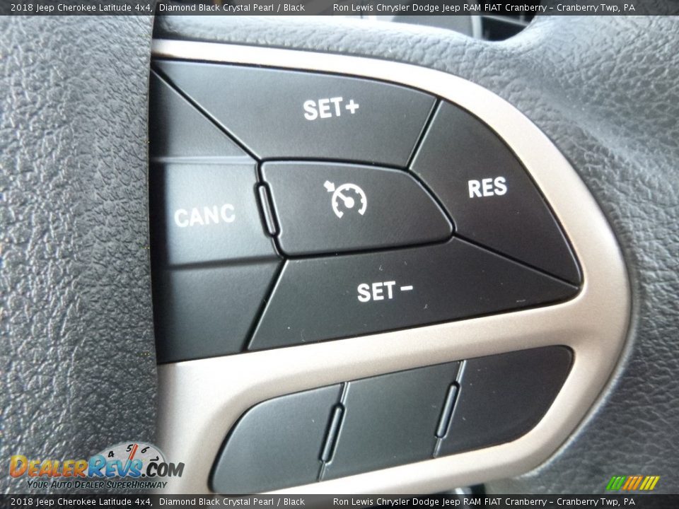 2018 Jeep Cherokee Latitude 4x4 Diamond Black Crystal Pearl / Black Photo #18