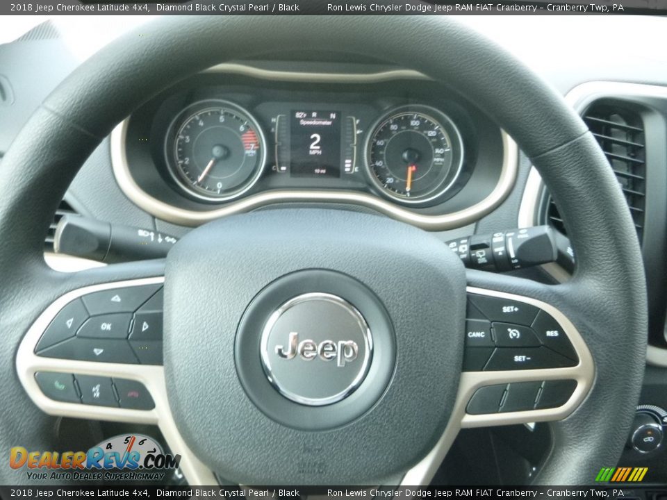 2018 Jeep Cherokee Latitude 4x4 Diamond Black Crystal Pearl / Black Photo #20