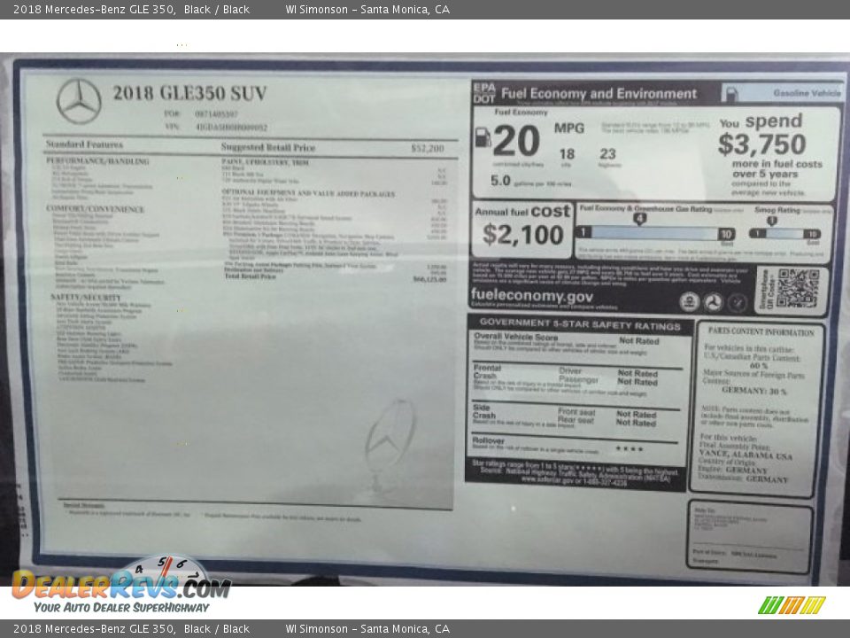 2018 Mercedes-Benz GLE 350 Black / Black Photo #11