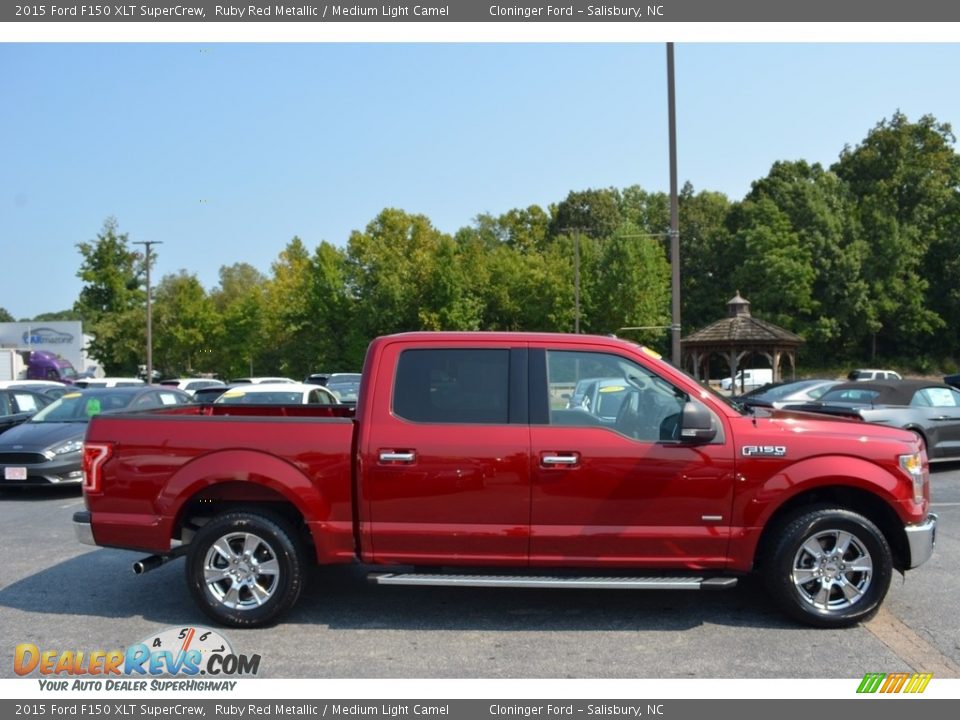 2015 Ford F150 XLT SuperCrew Ruby Red Metallic / Medium Light Camel Photo #2