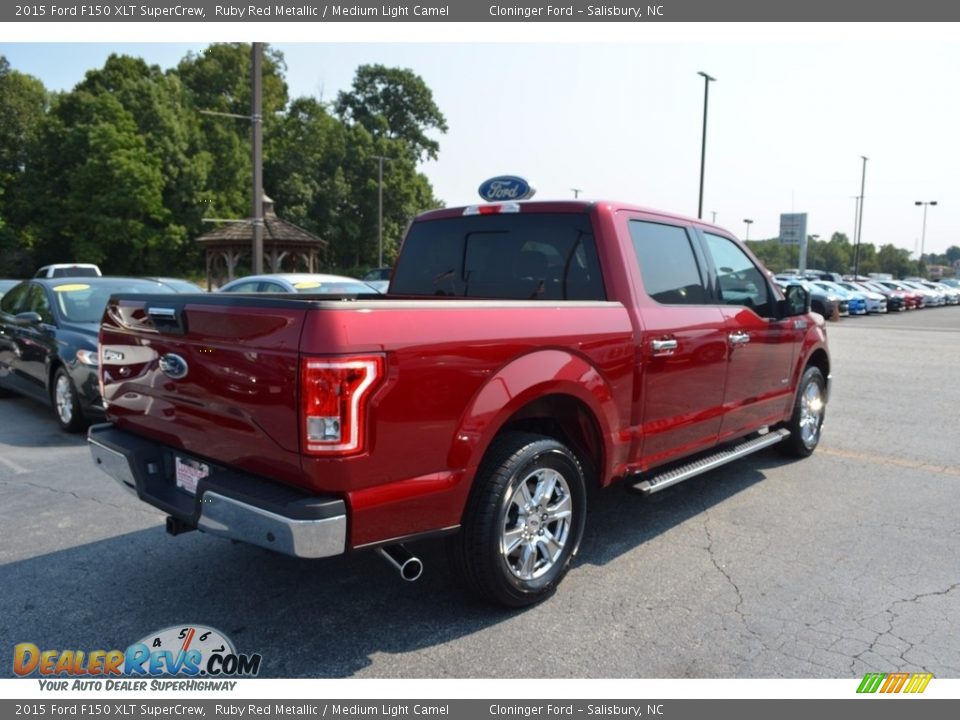 2015 Ford F150 XLT SuperCrew Ruby Red Metallic / Medium Light Camel Photo #3