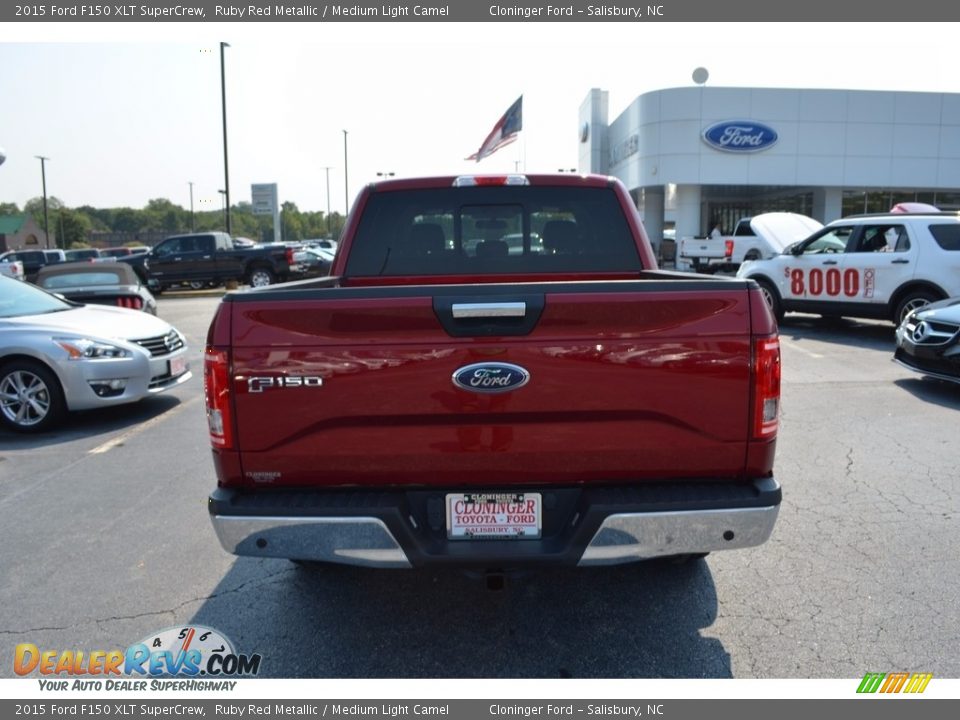 2015 Ford F150 XLT SuperCrew Ruby Red Metallic / Medium Light Camel Photo #4