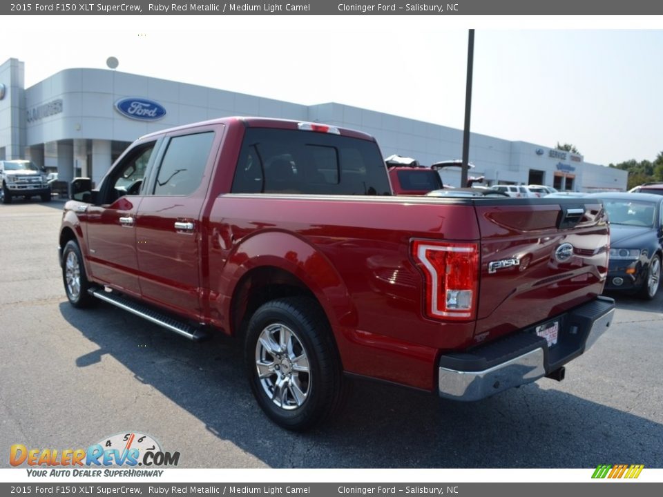 2015 Ford F150 XLT SuperCrew Ruby Red Metallic / Medium Light Camel Photo #5
