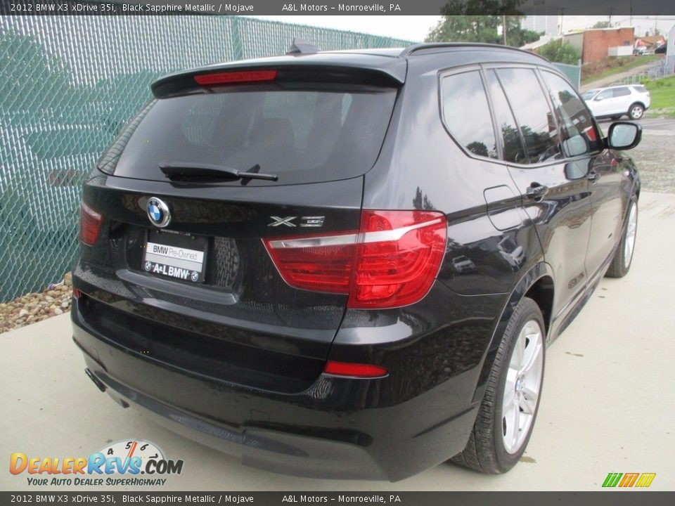 2012 BMW X3 xDrive 35i Black Sapphire Metallic / Mojave Photo #3
