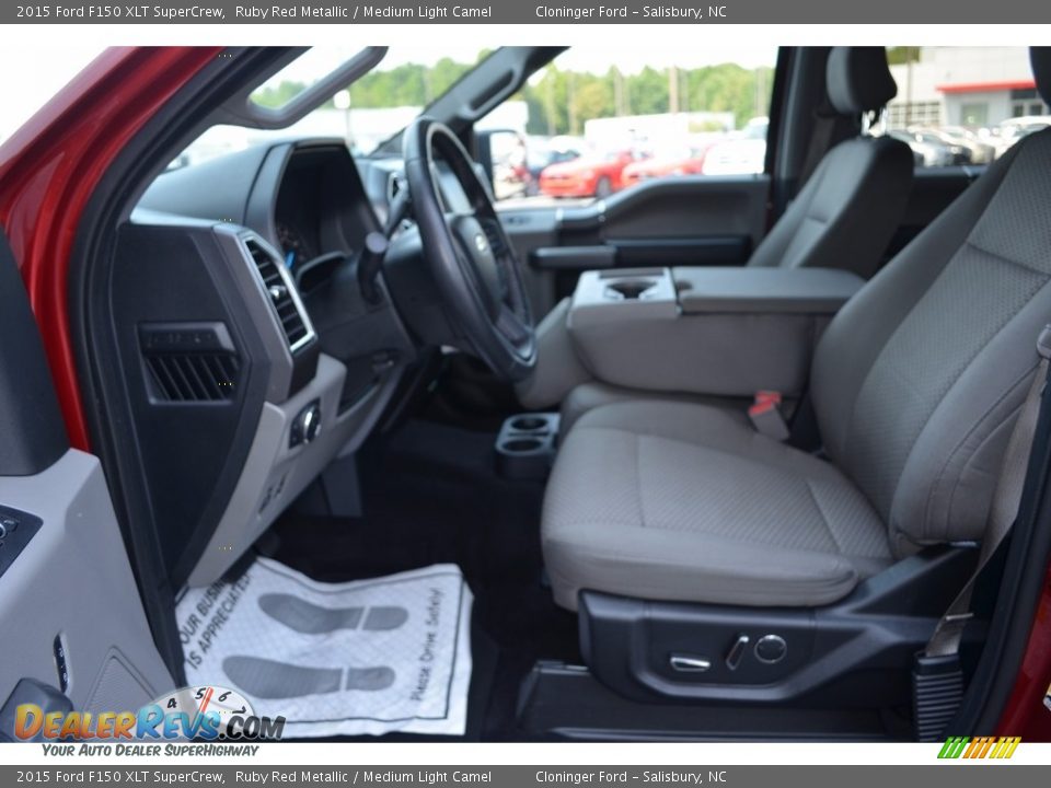 2015 Ford F150 XLT SuperCrew Ruby Red Metallic / Medium Light Camel Photo #11
