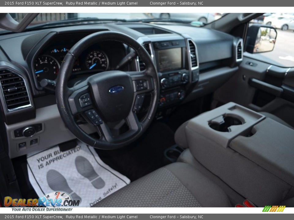 2015 Ford F150 XLT SuperCrew Ruby Red Metallic / Medium Light Camel Photo #12