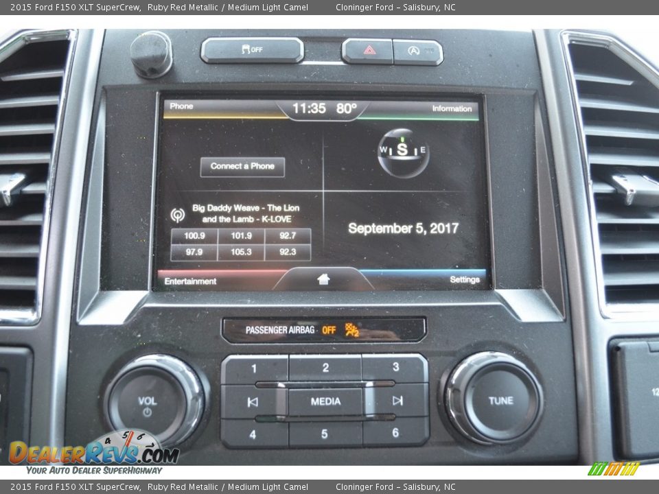 2015 Ford F150 XLT SuperCrew Ruby Red Metallic / Medium Light Camel Photo #17