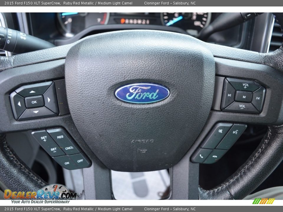 2015 Ford F150 XLT SuperCrew Ruby Red Metallic / Medium Light Camel Photo #24