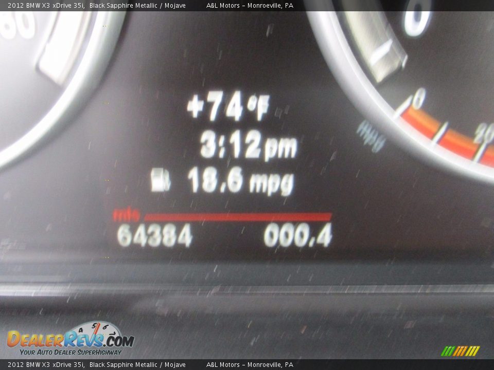 2012 BMW X3 xDrive 35i Black Sapphire Metallic / Mojave Photo #20