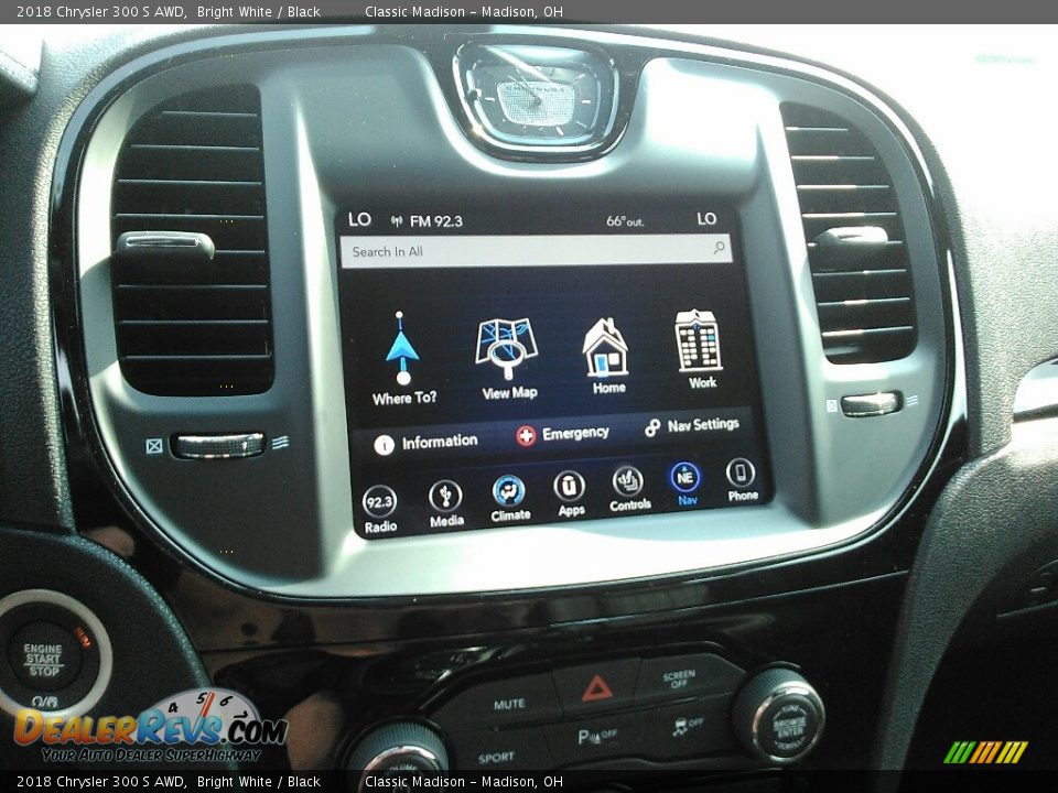 2018 Chrysler 300 S AWD Bright White / Black Photo #10