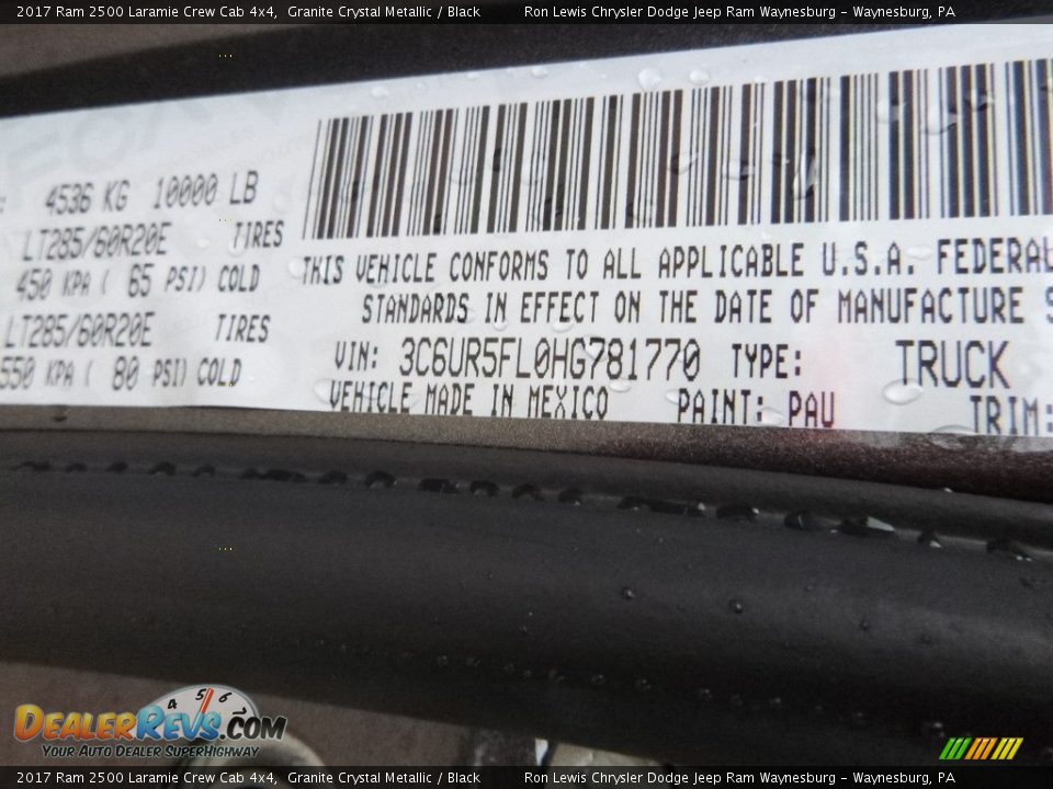 2017 Ram 2500 Laramie Crew Cab 4x4 Granite Crystal Metallic / Black Photo #14