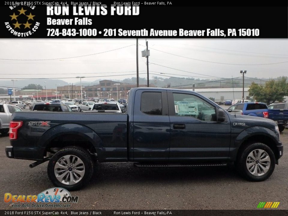 2018 Ford F150 STX SuperCab 4x4 Blue Jeans / Black Photo #1