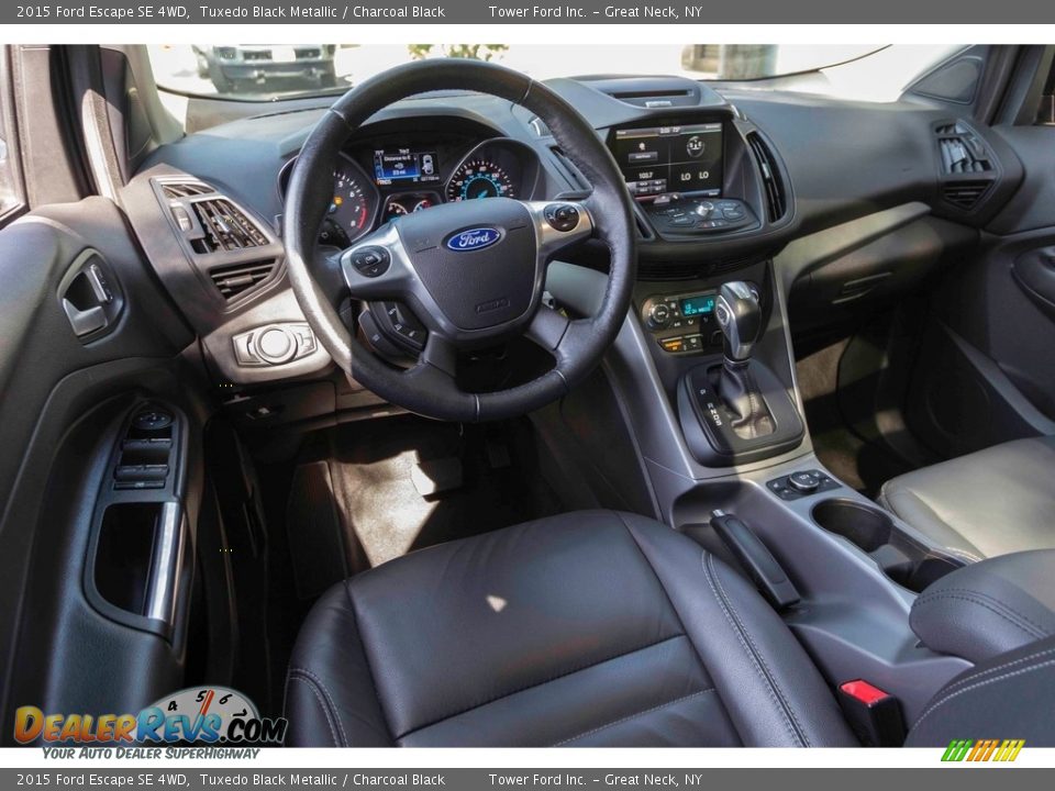 2015 Ford Escape SE 4WD Tuxedo Black Metallic / Charcoal Black Photo #14