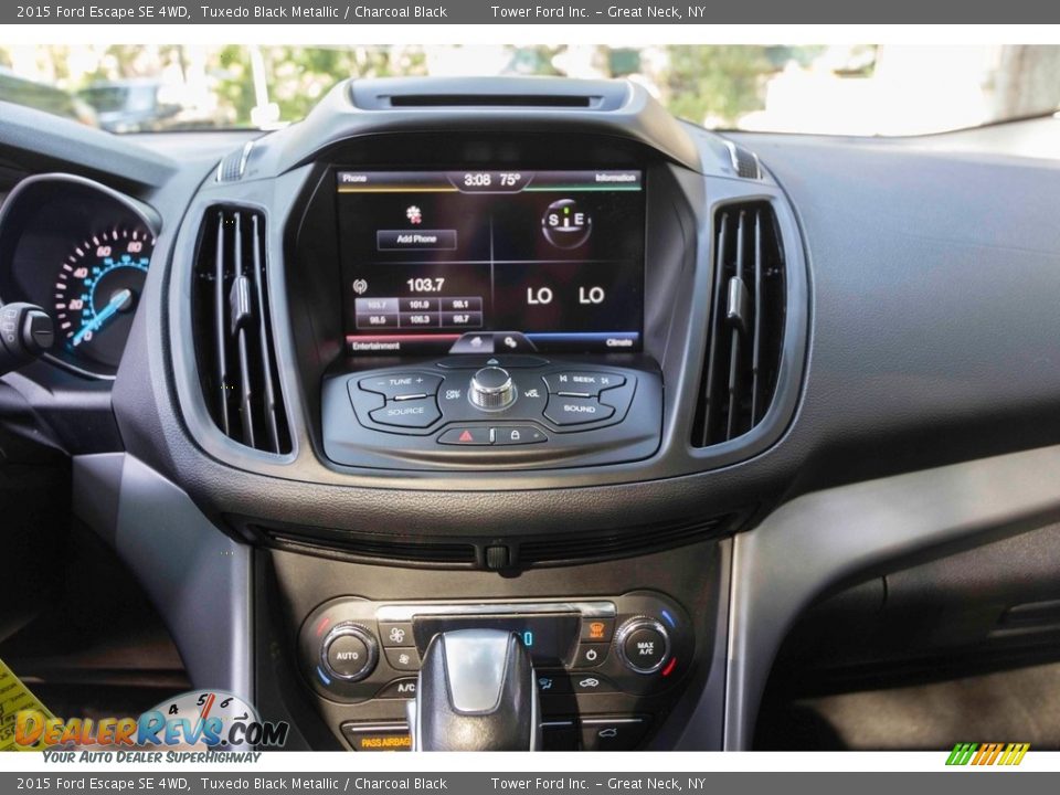 2015 Ford Escape SE 4WD Tuxedo Black Metallic / Charcoal Black Photo #17