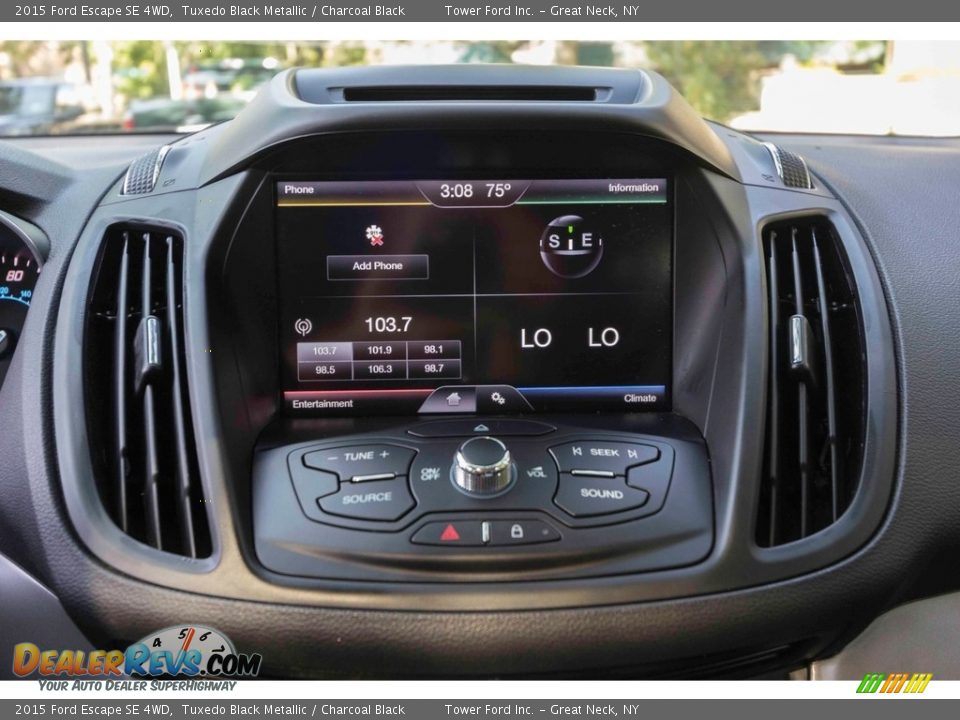 2015 Ford Escape SE 4WD Tuxedo Black Metallic / Charcoal Black Photo #18