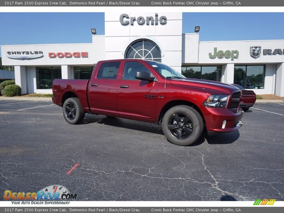 2017 Ram 1500 Express Crew Cab Delmonico Red Pearl / Black/Diesel Gray Photo #1