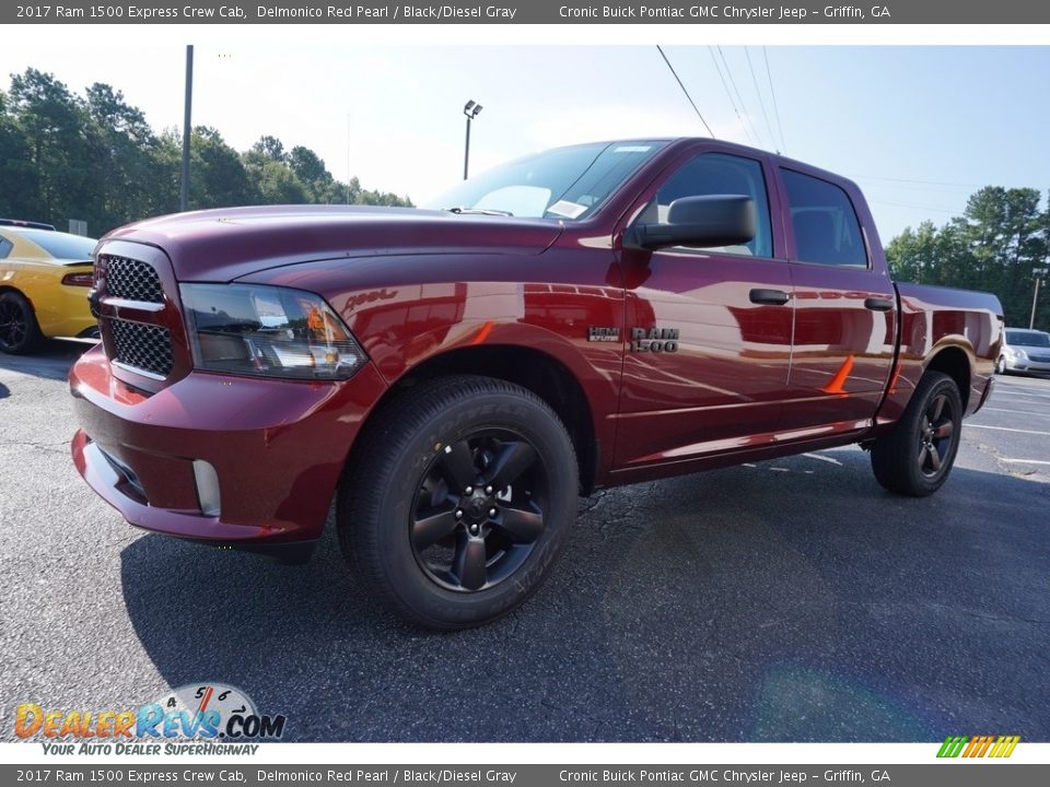 2017 Ram 1500 Express Crew Cab Delmonico Red Pearl / Black/Diesel Gray Photo #3