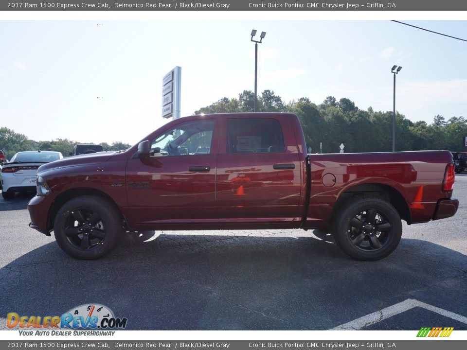 2017 Ram 1500 Express Crew Cab Delmonico Red Pearl / Black/Diesel Gray Photo #4