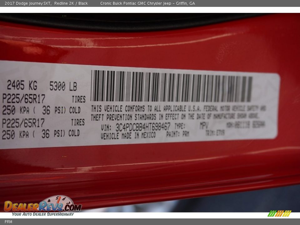 Dodge Color Code PRM Redline 2K