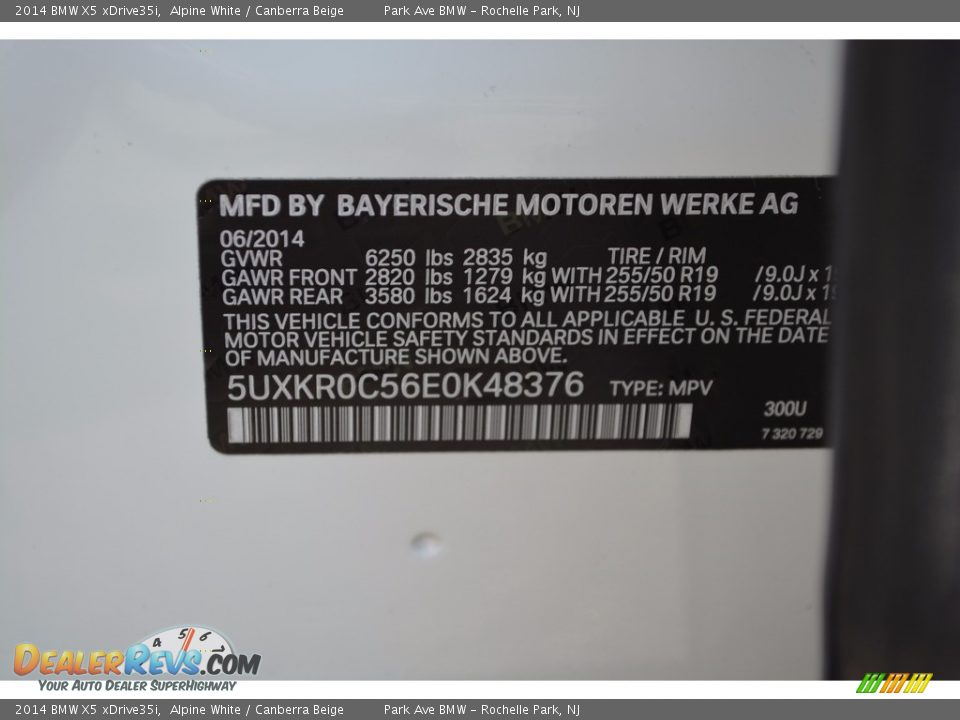 2014 BMW X5 xDrive35i Alpine White / Canberra Beige Photo #35