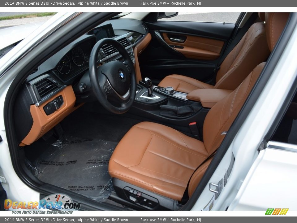 2014 BMW 3 Series 328i xDrive Sedan Alpine White / Saddle Brown Photo #10