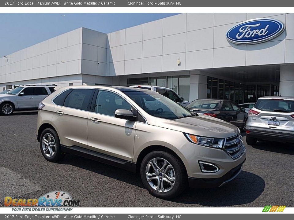 2017 Ford Edge Titanium AWD White Gold Metallic / Ceramic Photo #1