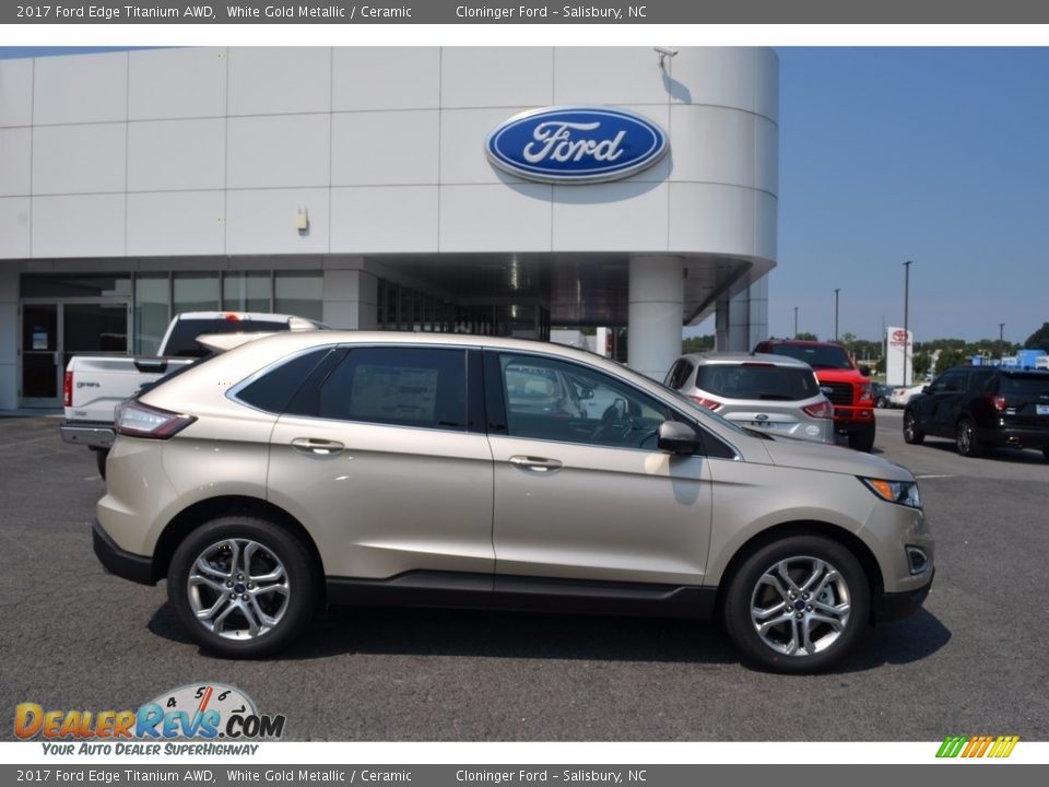 2017 Ford Edge Titanium AWD White Gold Metallic / Ceramic Photo #2