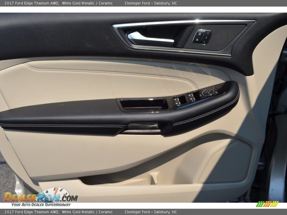 2017 Ford Edge Titanium AWD White Gold Metallic / Ceramic Photo #5