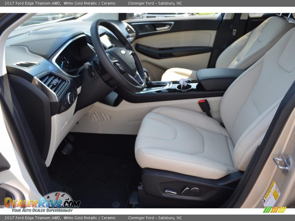 2017 Ford Edge Titanium AWD White Gold Metallic / Ceramic Photo #6