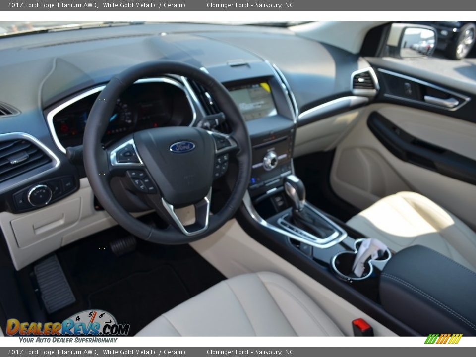 2017 Ford Edge Titanium AWD White Gold Metallic / Ceramic Photo #7