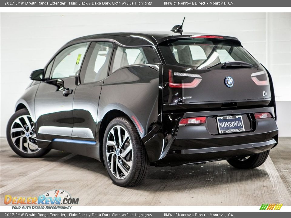 2017 BMW i3 with Range Extender Fluid Black / Deka Dark Cloth w/Blue Highlights Photo #3
