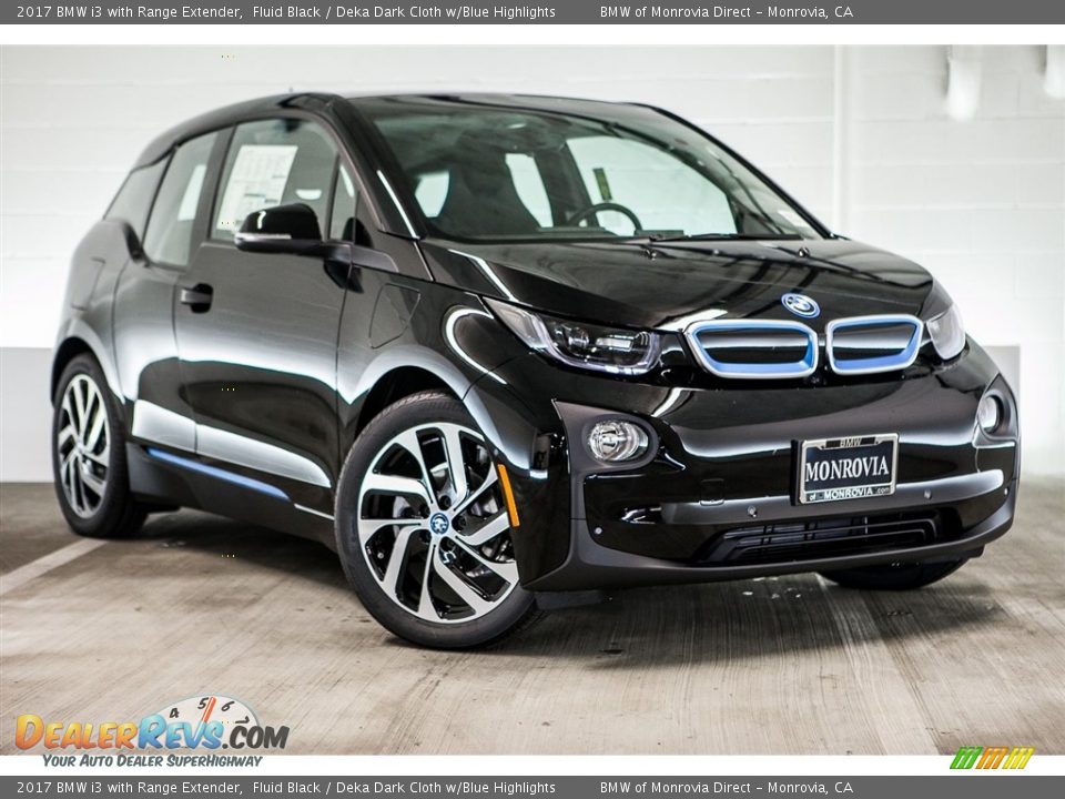 2017 BMW i3 with Range Extender Fluid Black / Deka Dark Cloth w/Blue Highlights Photo #11