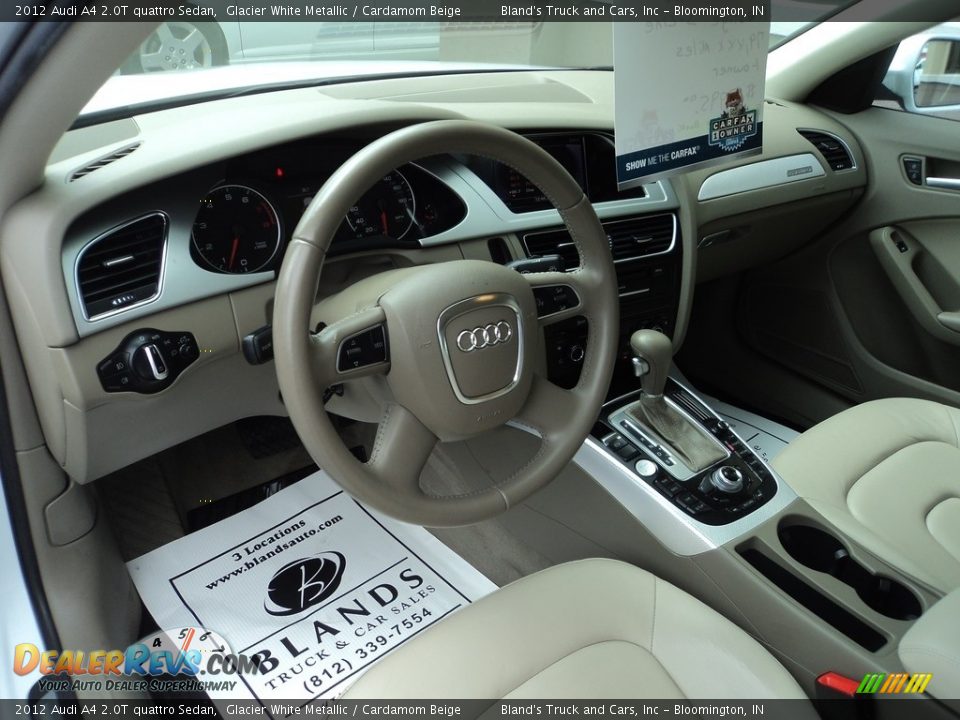 2012 Audi A4 2.0T quattro Sedan Glacier White Metallic / Cardamom Beige Photo #6