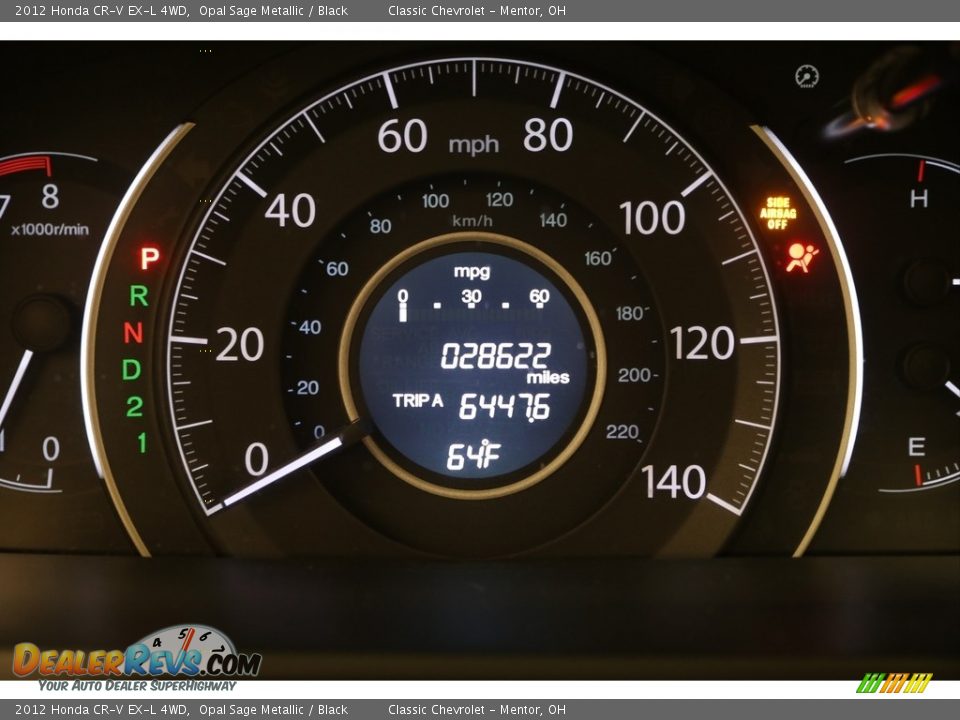 2012 Honda CR-V EX-L 4WD Opal Sage Metallic / Black Photo #7