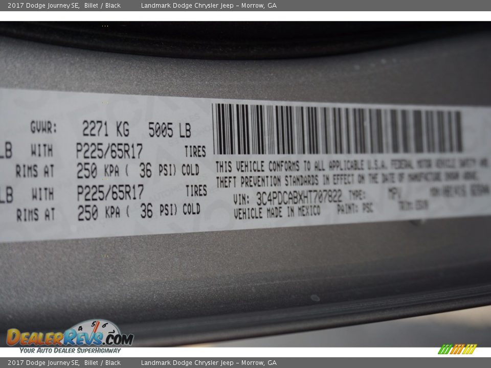 2017 Dodge Journey SE Billet / Black Photo #8
