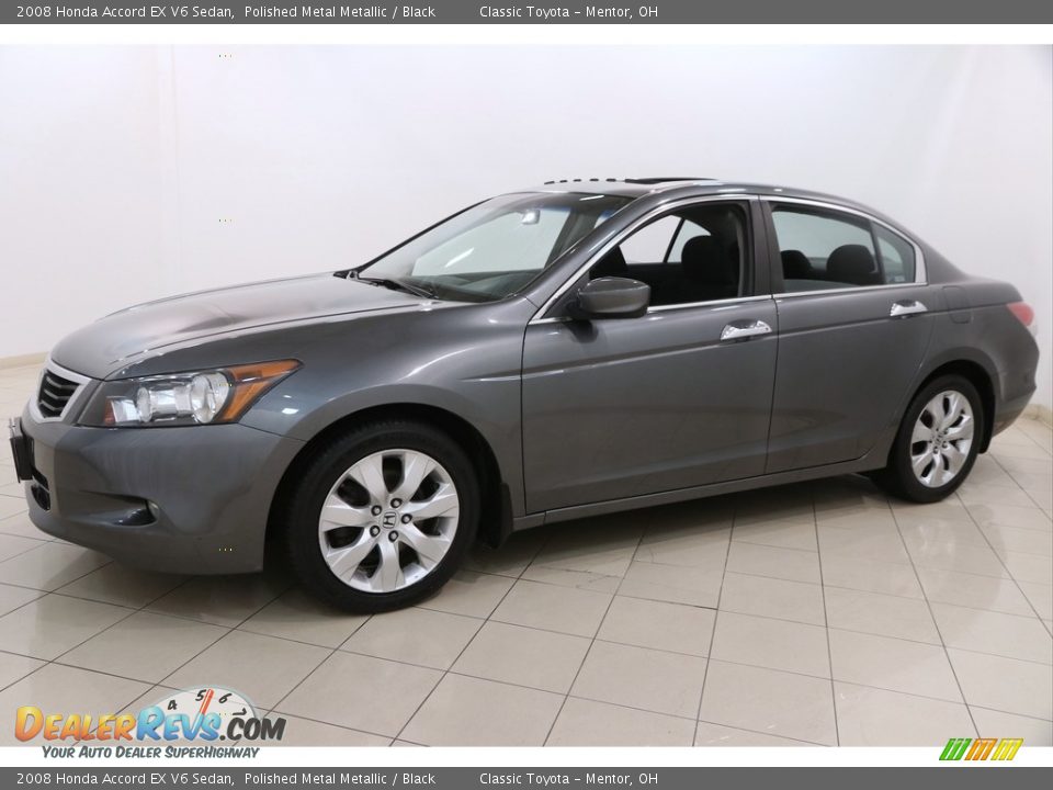 2008 Honda Accord EX V6 Sedan Polished Metal Metallic / Black Photo #3