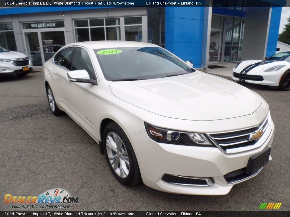 2014 Chevrolet Impala LT White Diamond Tricoat / Jet Black/Brownstone Photo #4