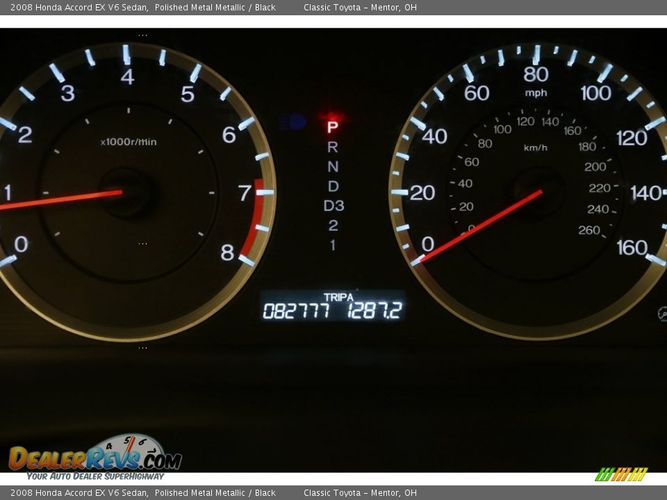 2008 Honda Accord EX V6 Sedan Polished Metal Metallic / Black Photo #7