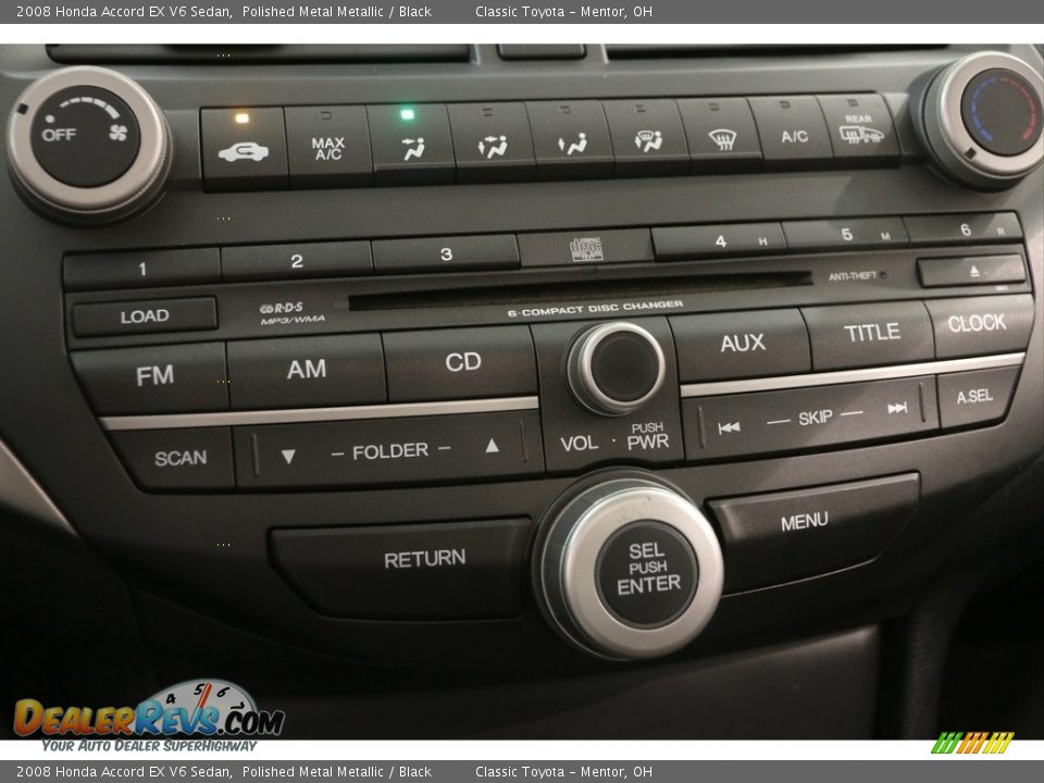 2008 Honda Accord EX V6 Sedan Polished Metal Metallic / Black Photo #9