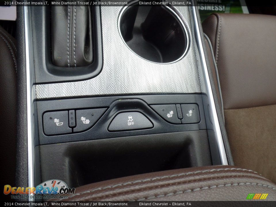 2014 Chevrolet Impala LT White Diamond Tricoat / Jet Black/Brownstone Photo #28